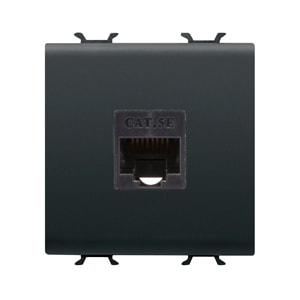 GEWISS - GEWGW12434 PRESA RJ45 - CATEGORIA 5e - UTP - 2 MODULI - NERO SATINATO - CHORUSMART