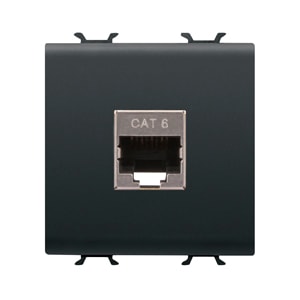 GEWISS - GEWGW12437 PRESA RJ45 - CATEGORIA 6 - FTP - 2 MODULI - NERO SATINATO - CHORUSMART