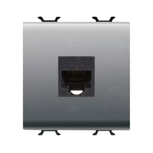 GEWISS - GEWGW14435 PRESA RJ45 - CATEGORIA 6 - UTP - 2 MODULI - TITANIO - CHORUSMART