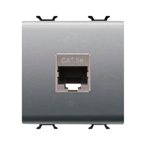 GEWISS - GEWGW14436 PRESA RJ45 - CATEGORIA 5e - FTP - 2 MODULI - TITANIO - CHORUSMART