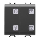 GEWISS - GEWGW12787 PULSANTIERA CON SIMBOLI INTERCAMBIABILI - KNX - 4 CANALI - 2 MODULI - NERO - CHORUSMART