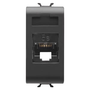 GEWISS - GEWGW12421 PRESA RJ45 - CATEGORIA 5e - UTP - 1 MODULO CHORUSMART NERO SATINATO