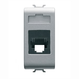 GEWISS - GEWGW14401 PRESA TELEFONICA STANDARD INTERNAZIONALE - RJ11 - MORSETTI A VITE - 1 MODULO - TITANIO - CHORUSMART