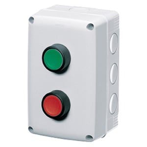 GEWISS - GEWGW27203 CONTENITORE COMPLETO DI OPERATORE - 2 POSTI - 1NA 1NC - PULSANTE MARCIA- ARRESTO - IP66