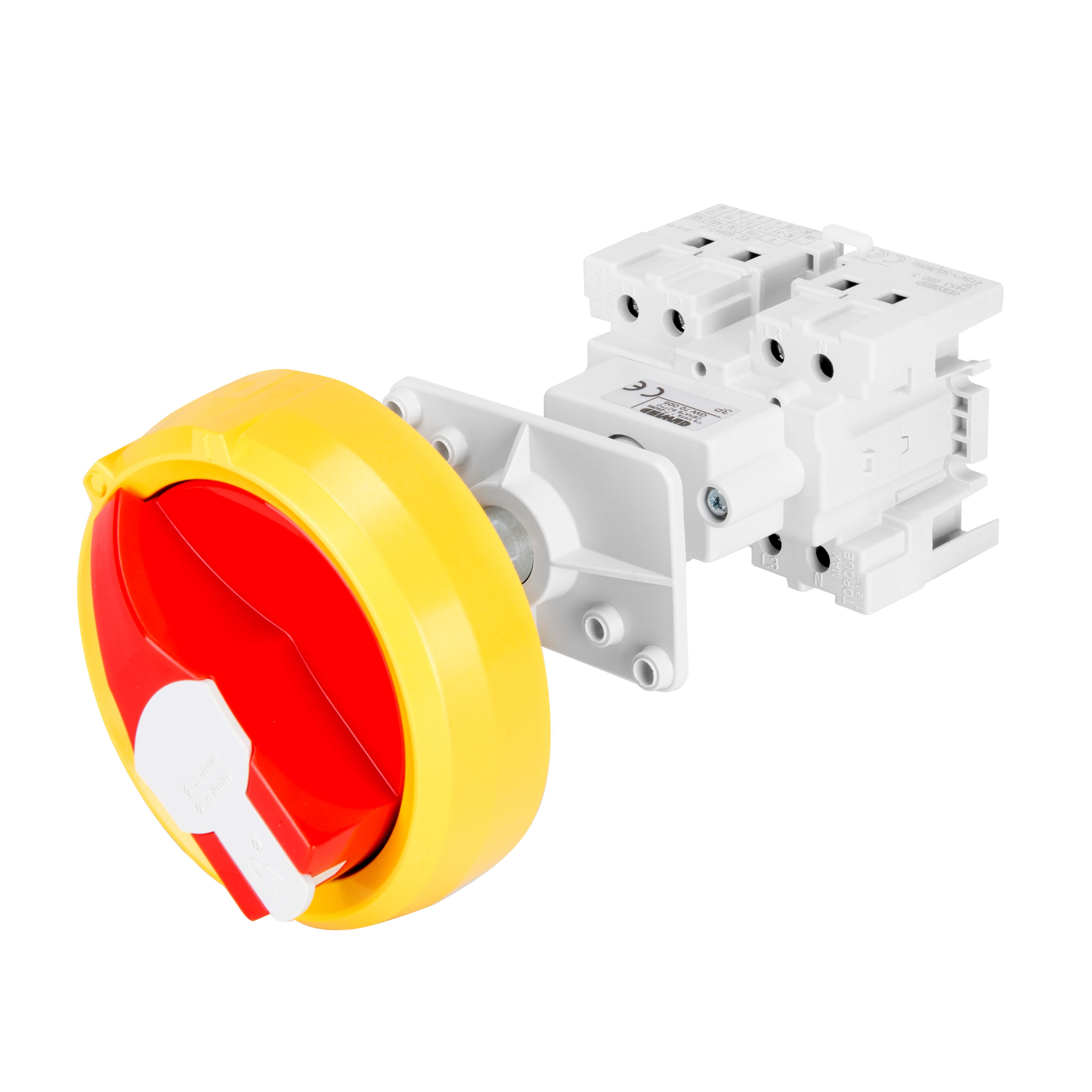 GEWISS - GEWGW70007 INTERRUTTORE SEZIONATORE ROTATIVO - DA QUADRO - MANOPOLA ROSSA - 3P 5M EN50022 63A