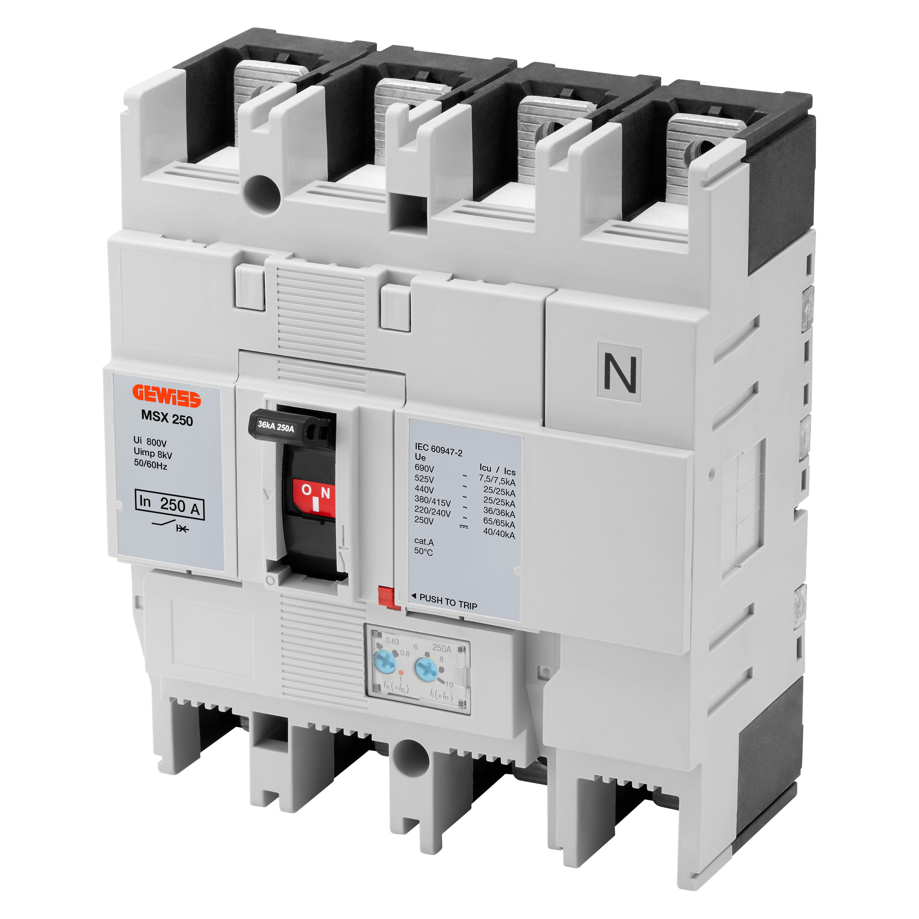 GEWISS - GEWGWD9138 MSX 250 4P 250A 36KA TRMR TERM.FC