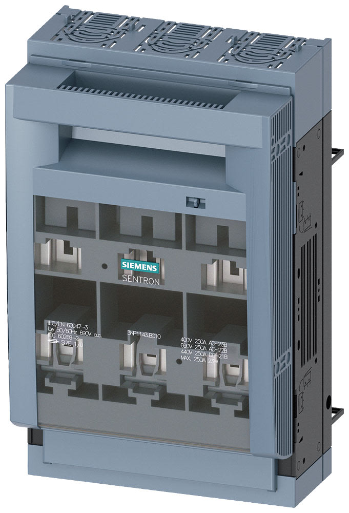 SIEMENS - SIE3NP11431BC10 SEZ.FUS.NH1 250A 60MM INC.32/70MM AL.SB.