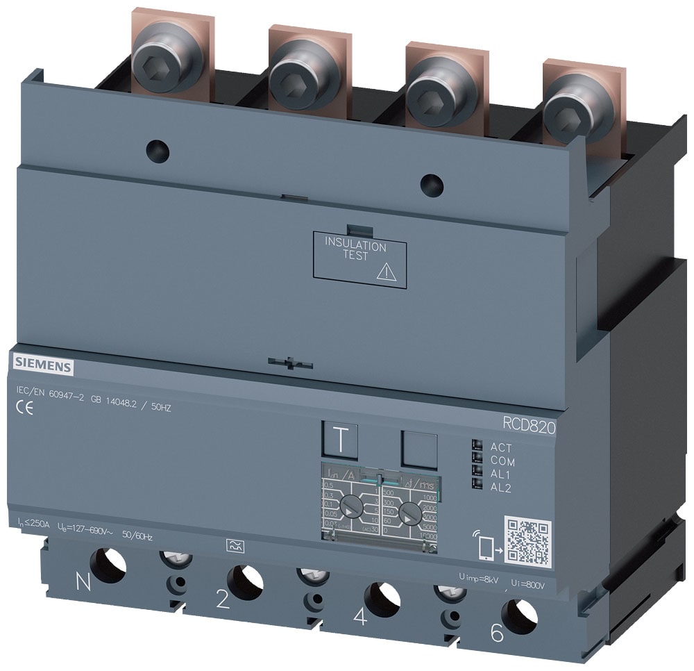 SIEMENS - SIE3VA92240RL30 MOD. RCD820 X 3VA22 4P I=250A U=127-690V