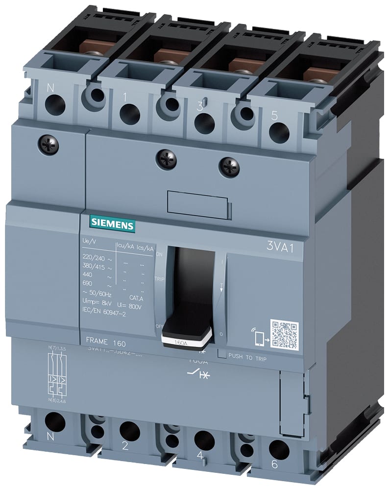 SIEMENS - SIE3VA11255GD420AA0 INT.AUT.3VA 25A 4P N100 55KA TM FTFM L/T