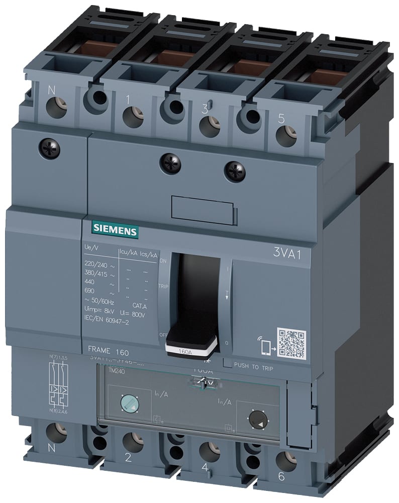 SIEMENS - SIE3VA11123FF460AA0 INT.AUT.3VA 125A 4P N50 25KA TM ATAM B/T