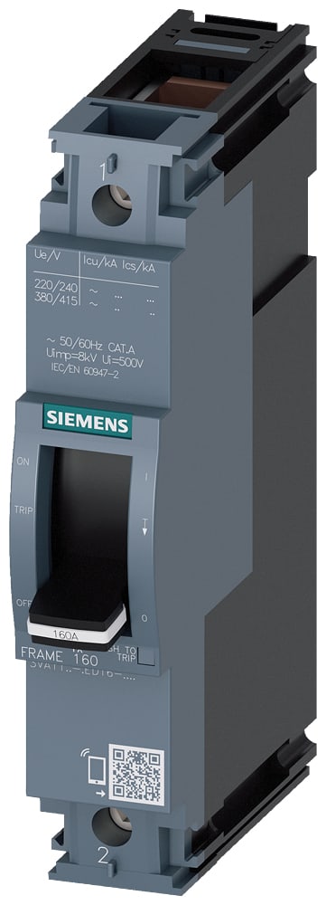 SIEMENS - SIE3VA11634ED160AA0 Interruttore automatico 3VA1 IEC Frame 160, classe del potere di interruzione S, Icu=36 kA con 240 V