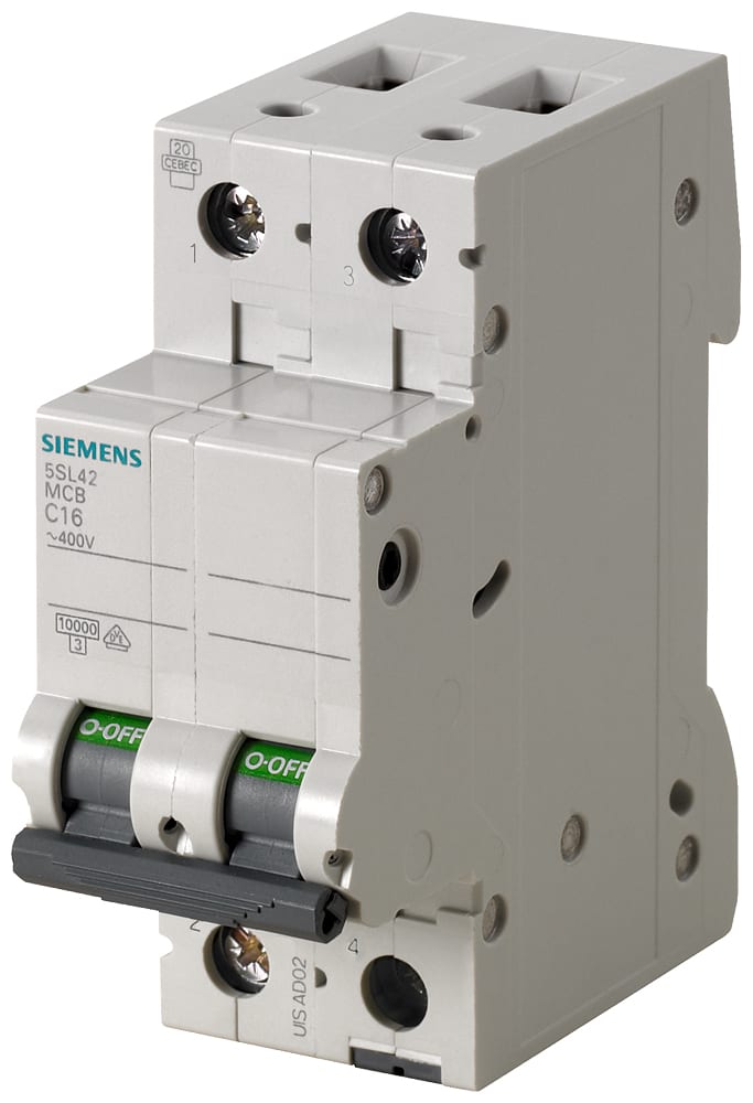 SIEMENS - SIE5SL42026 Interruttore magnetotermico 400 V 10 kA, a 2 poli, B, 2 A