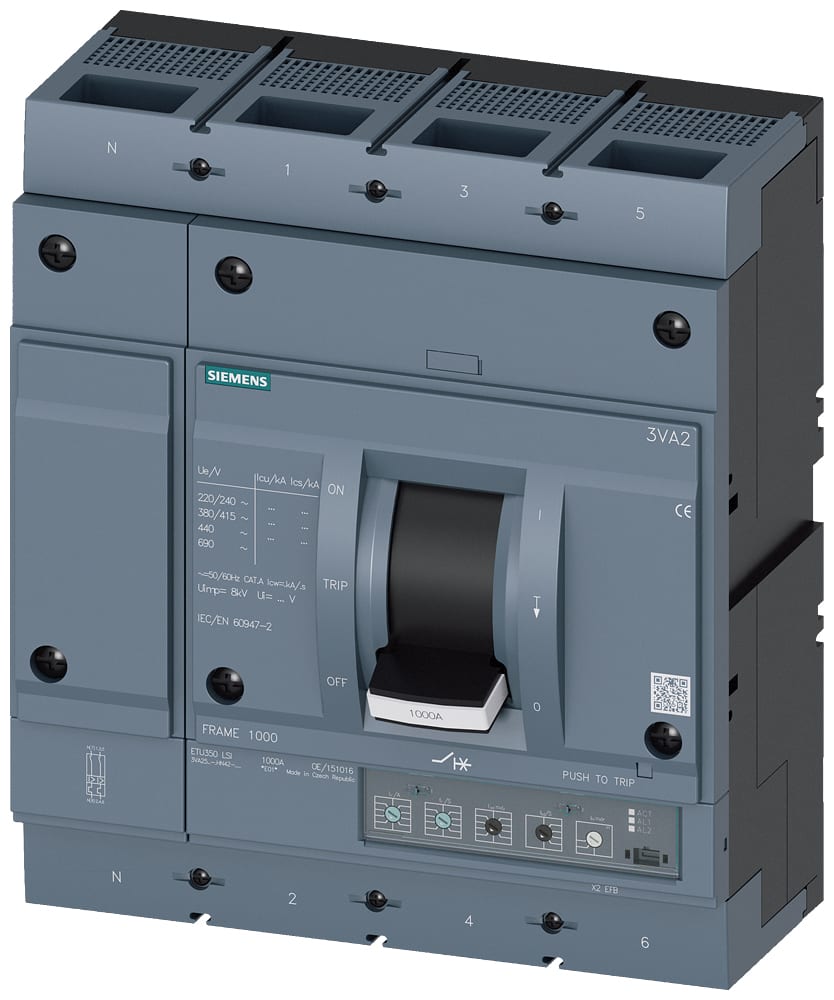 SIEMENS - SIE3VA25806HN420AA0 INT.AUT.3VA 800A 4P 85KA ETU3 LSI L/T