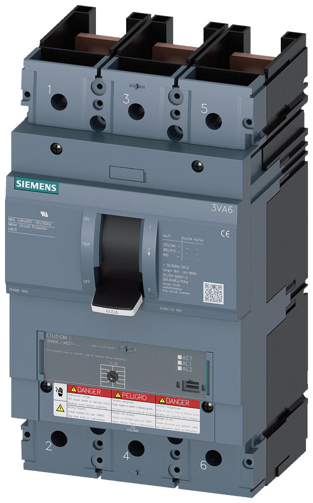 SIEMENS - SIE3VA64401MS310AA0 MCCB UL BG400 400A 3P ETU3 AM