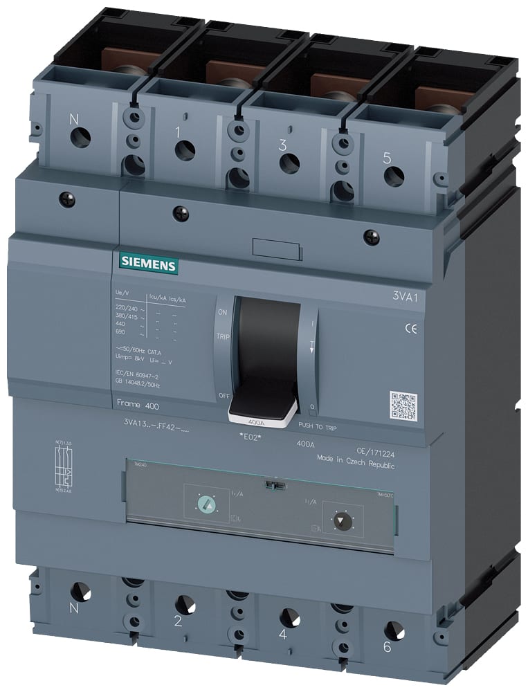 SIEMENS - SIE3VA13404GF420AA0 INT.AUT.3VA 400A 4P 36KA TM ATAM L/T