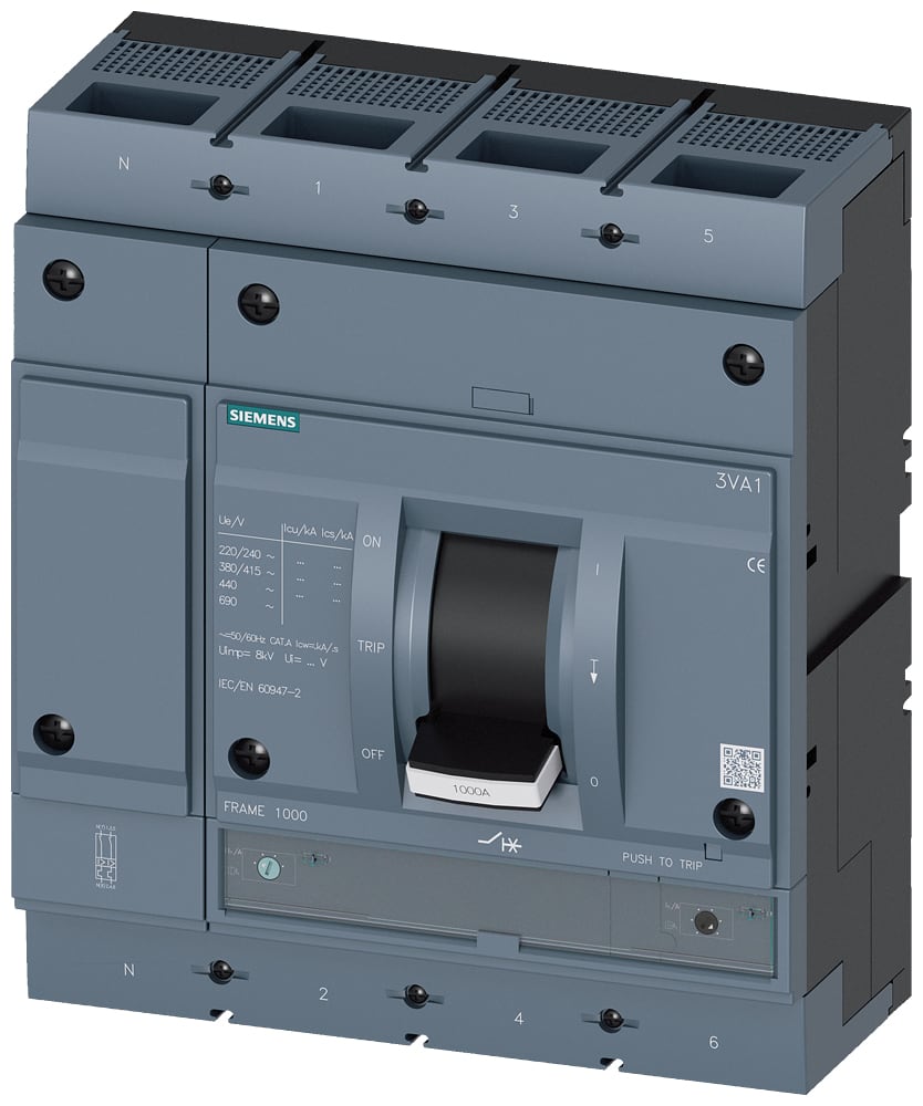SIEMENS - SIE3VA15805GF420AA0 IN.AUT.3VA 800A 4P N100 55KA TM ATAM L/T