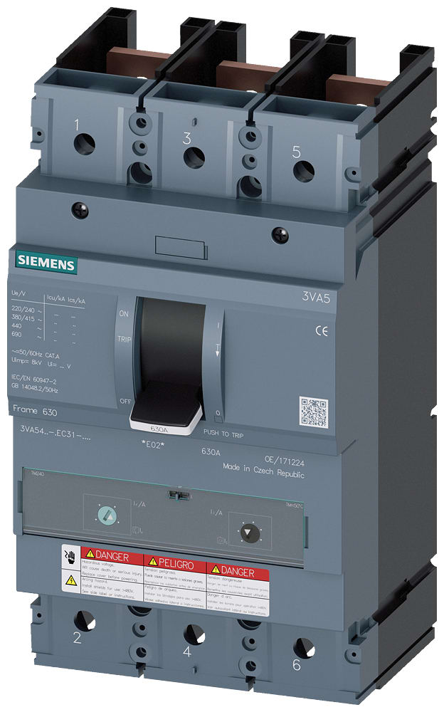SIEMENS - SIE3VA54505EF310AA0 MCCB UL FS600 500A 3P 35KA TM ATAM