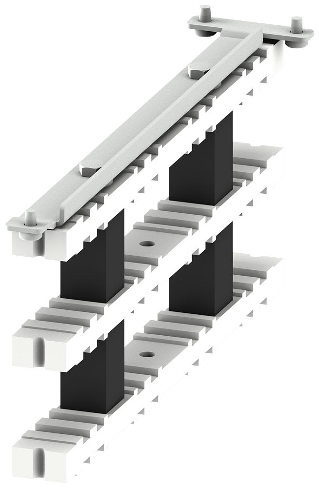 SIEMENS - SIE8PQ40000BA77 Supporto sbarre di distribuzione verticali piane, La: 200mm, 1 set=3 pezzi
