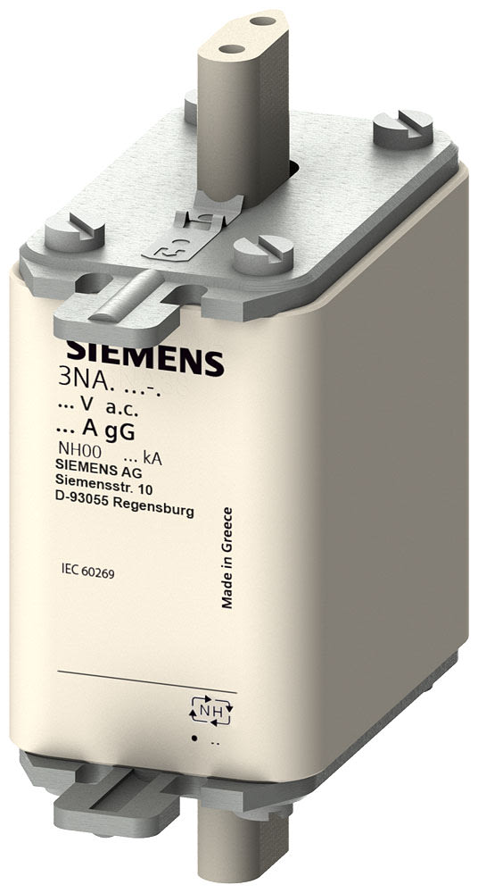 SIEMENS - SIE3NA38227 Cartuccia fusibile NH, NH00, In: 63 A, gG, Un AC: 500 V, Un DC: 250 V