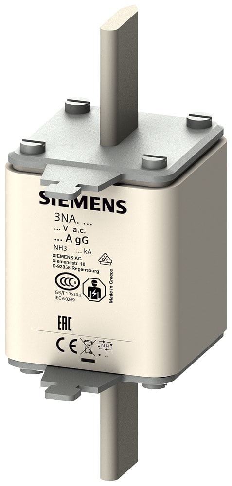 SIEMENS - SIE3NA3340 Cartuccia fusibile NH, NH3, In: 200 A, gG, Un AC: 500 V, Un DC: 440 V