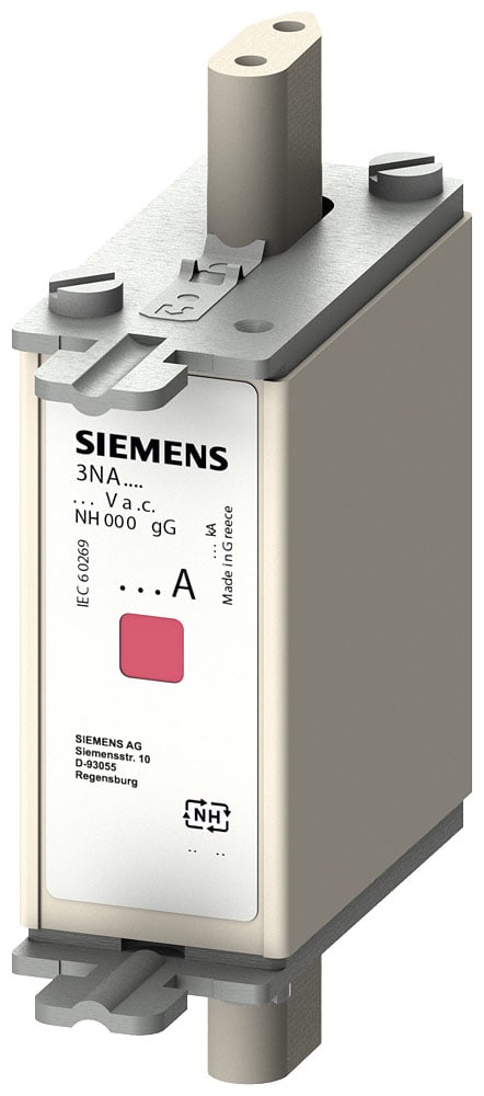 SIEMENS - SIE3NA7807 Cartuccia fusibile NH, NH000, In: 20 A, gG, Un AC: 500 V, Un DC: 250 V