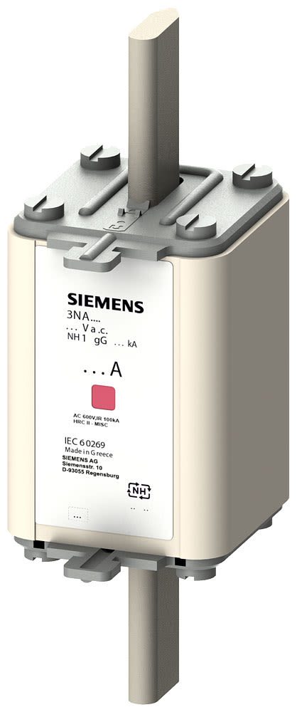 SIEMENS - SIE3NA7140 Cartuccia fusibile NH, NH1, In: 200 A, gG, Un AC: 500 V, Un DC: 440 V