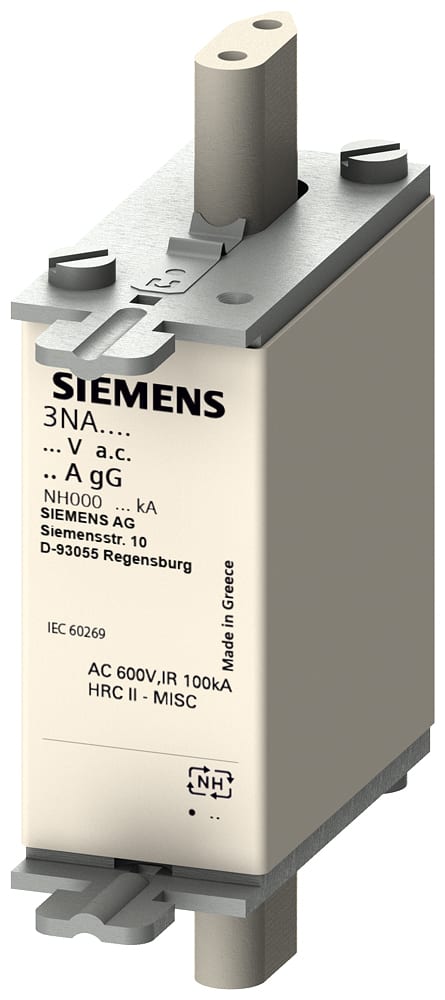 SIEMENS - SIE3NA38046 Cartuccia fusibile NH, NH000, In: 4 A, gG, Un AC: 690 V, Un DC: 250 V