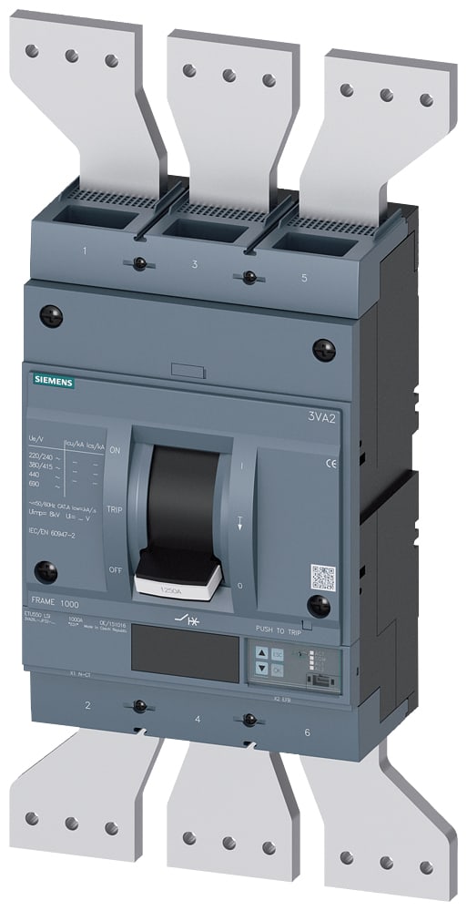SIEMENS - SIE3VA26126JP320AA0 INT.AUT.3VA 1250A 3P 85KA ETU5 LSI L/T