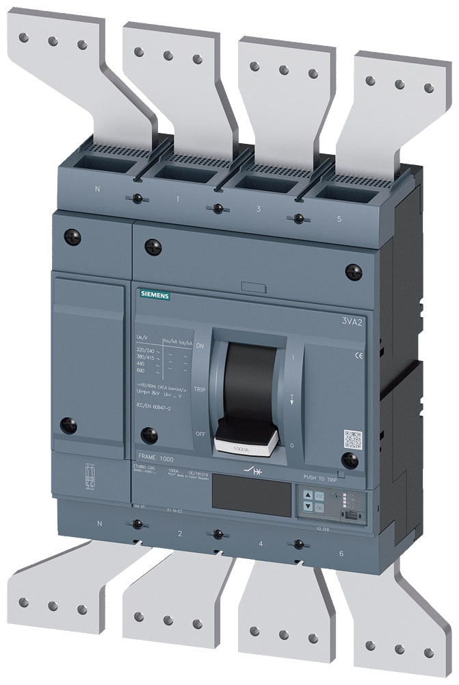 SIEMENS - SIE3VA26125KQ420AA0 INT.AUT.3VA 1250A 4P 55KA ETU8 LSIG L/T
