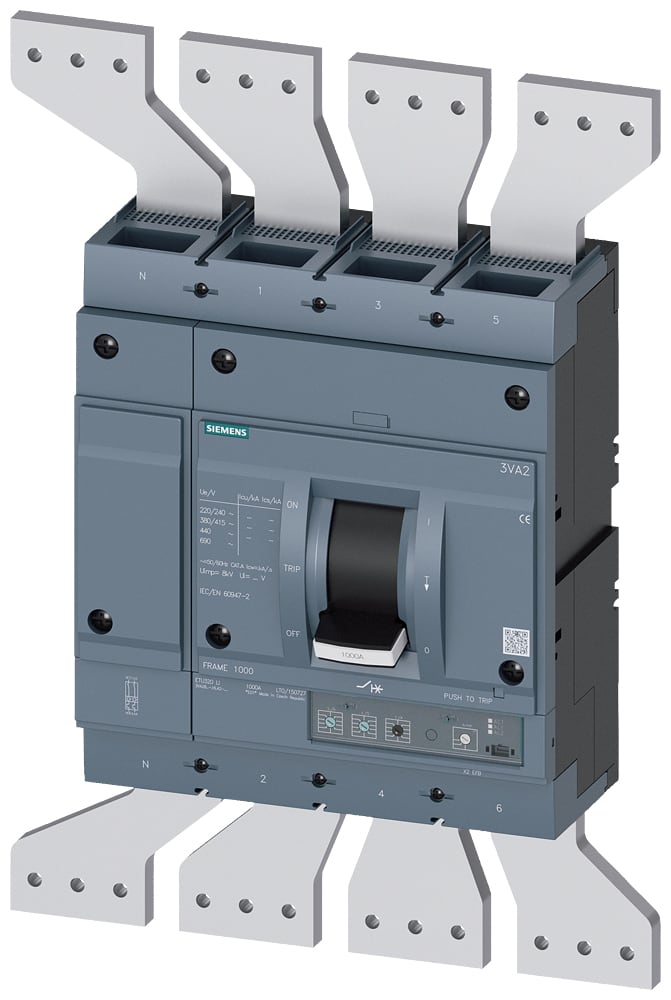 SIEMENS - SIE3VA26126HL420AA0 Interruttore automatico 3VA2 IEC Frame 1250 classe del potere di interruzione H Icu=85kA con 415V