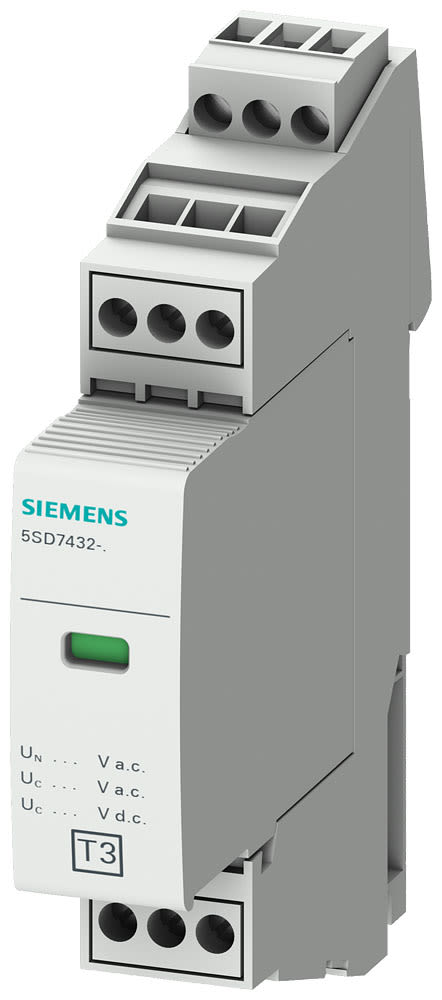 SIEMENS - SIE5SD74327 SPD tipo 3, Un=AC 240 V/DC 264 V AC/240 V DC,Uoc=6 kV, a 2 poli,con segnalazione a distanza
