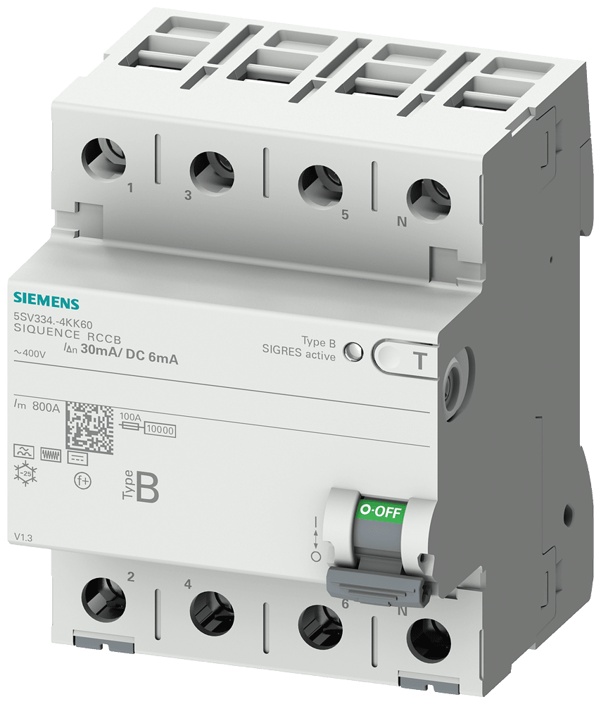 SIEMENS - SIE5SV33464KK60 DIFF. TIPO B EV 6MA DC 63A 4P 30MA 4UM