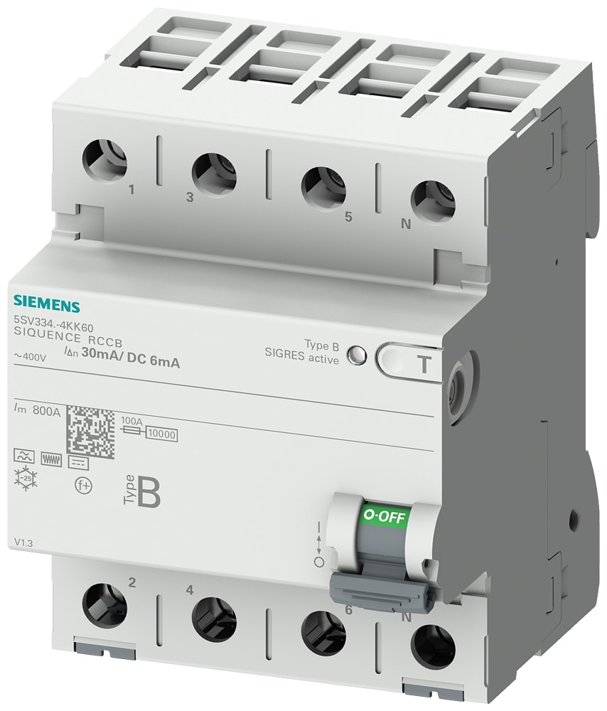 SIEMENS - SIE5SV33424KK60 DIFF. TIPO B EV 6MA DC 25A 4P 30MA 4UM