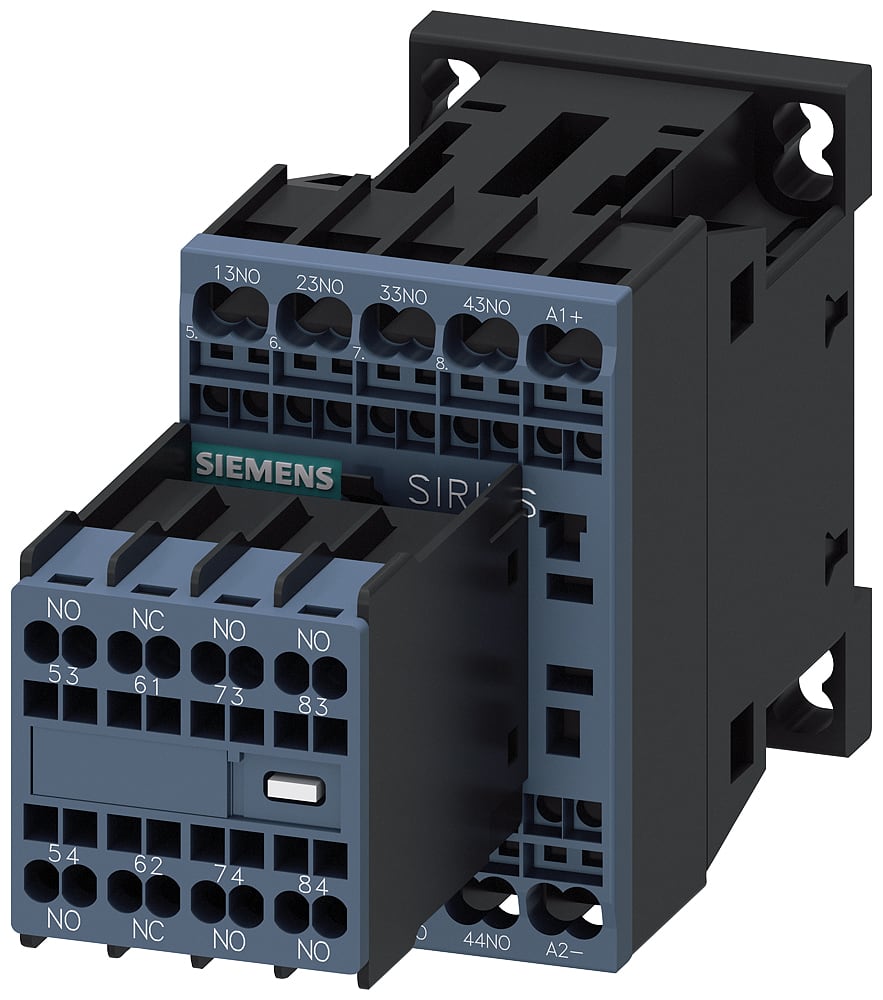 SIEMENS - SIE3RH23712FB40 Contattore ausiliario, 7NO+1NC, DC 24 V, S00, morsetti a molla, con diodo