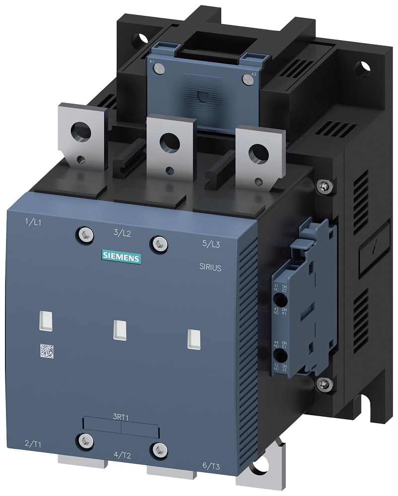 SIEMENS - SIE3RT12656AB36 Contattore sottovuoto, AC-3e, 265 A/132 kW/400 V, a 3 poli, AC/DC 23 ... 26 V, 2NO+2NC, sbarra di collegamento/morsetti a vite