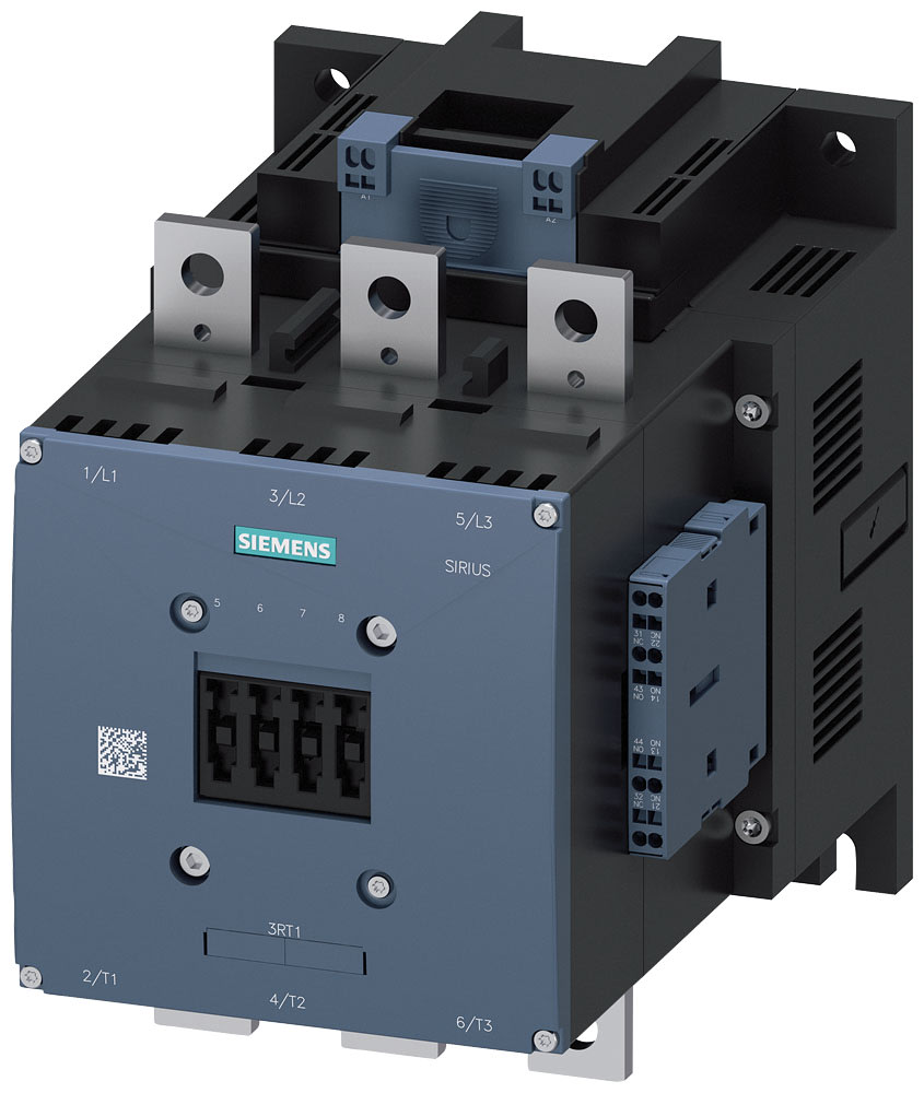 SIEMENS - SIE3RT10762AP36 Contattore, AC-3e, 500 A/250 kW/400 V, a 3 poli, AC/DC 220 ... 240 V, 2NO+2NC, sbarra di collegamento/morsetti a molla