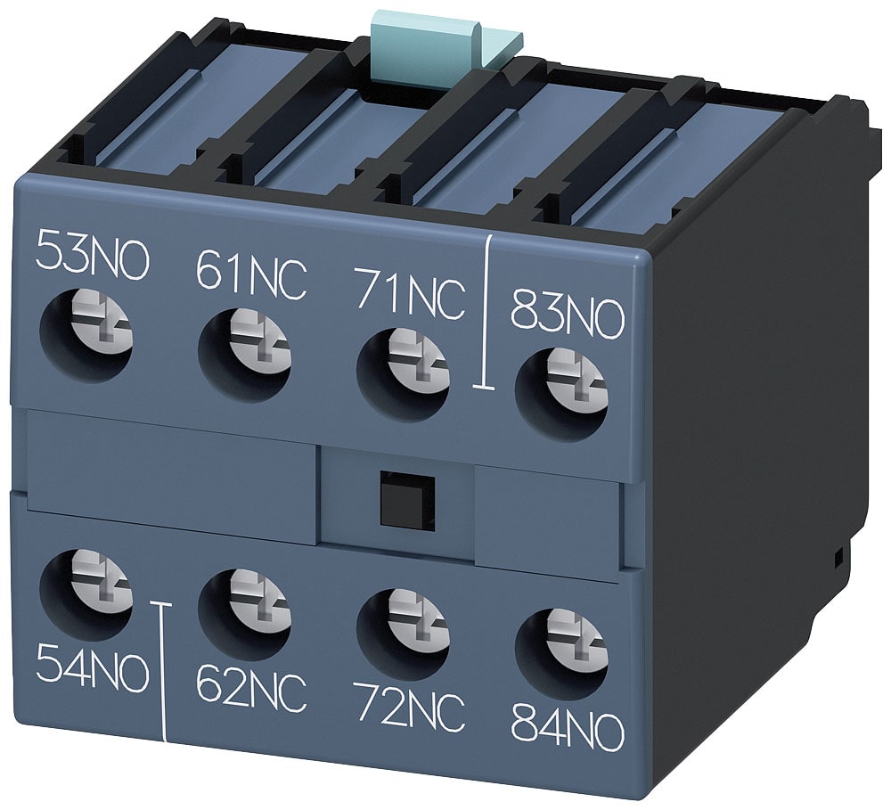 SIEMENS - SIE3RH29111XA220MA0 Blocchetto di contatti ausiliari 2NO+2NC, vie di corrente: 1NO, 1NC, 1NC, 1NO, varianti speciali