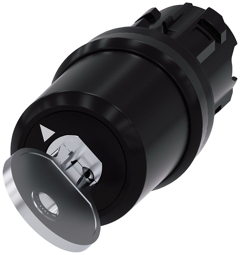 SIEMENS - SIE3SU10005SF010AA0 Selettore a chiave Siemens, B, 22 mm, rotondo, in plastica, estrazione chiave O