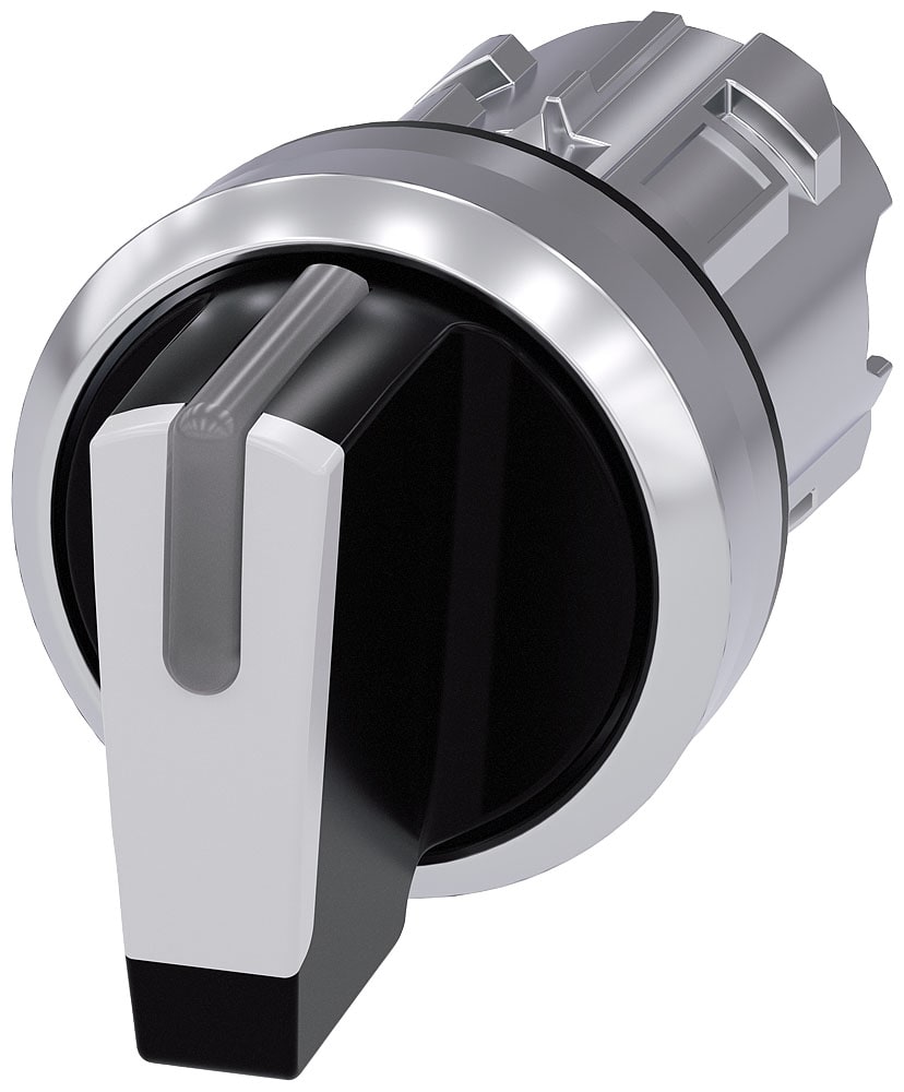 SIEMENS - SIE3SU10522BN600AA0 Selettore, illuminabile, 22 mm, rotondo, in metallo lucido, bianco