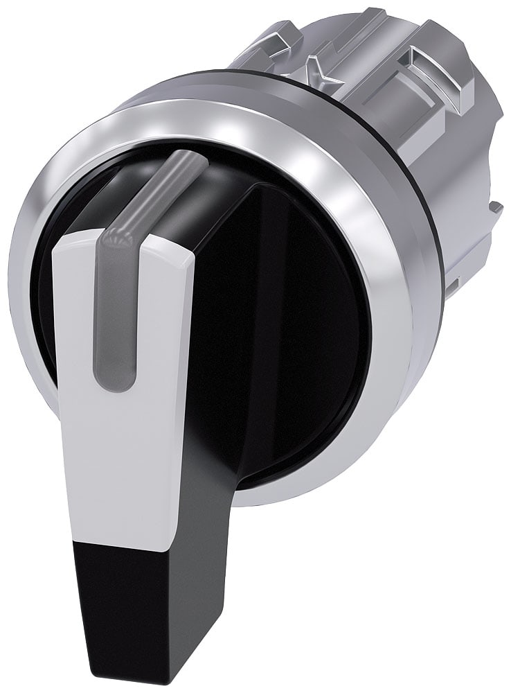 SIEMENS - SIE3SU10522CL600AA0 Selettore, illuminabile, 22 mm, rotondo, in metallo lucido, bianco