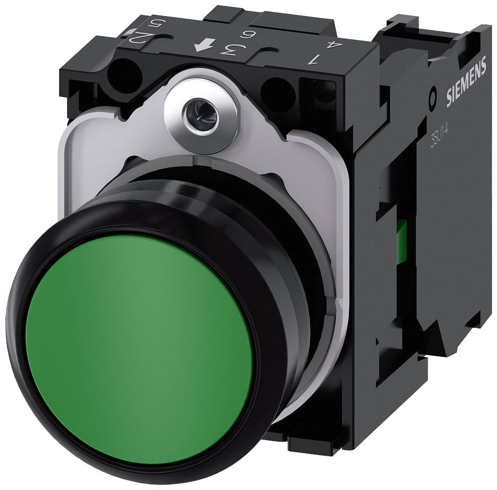 SIEMENS - SIE3SU11000AB401BA0 PULS. PIATTO VERDE 1NA