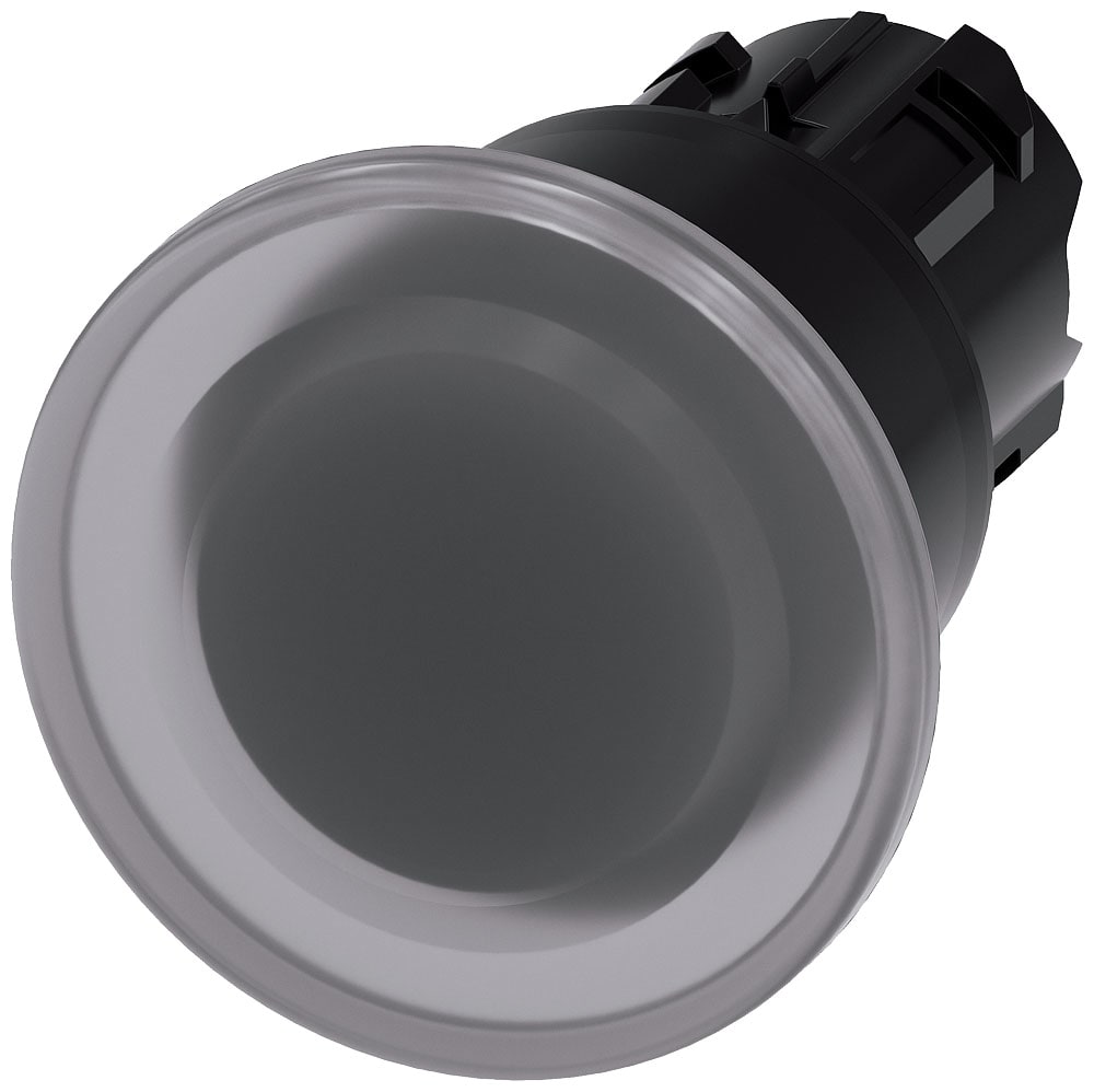 SIEMENS - SIE3SU10011BA700AA0 Pulsante a fungo, illuminato, 22 mm, rotondo, in plastica, trasparente, 40 mm