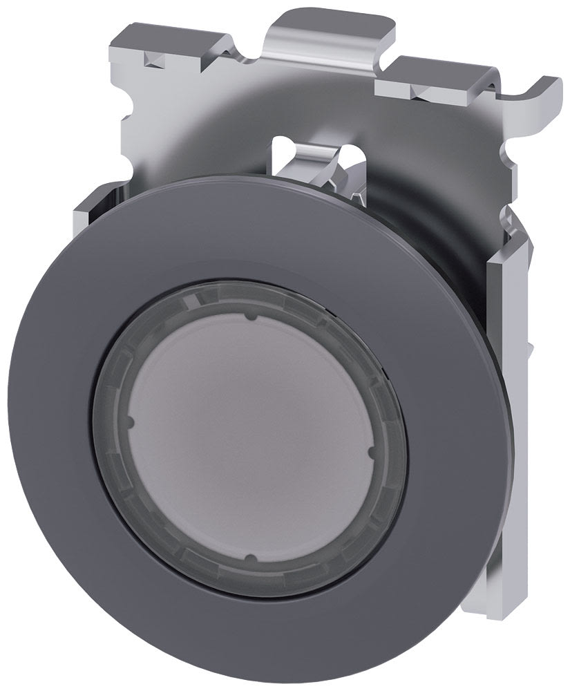 SIEMENS - SIE3SU10610JD700AA0 Pulsante, illuminato, come indicatore luminoso, 30 mm, rotondo, in metallo opaco, trasparente