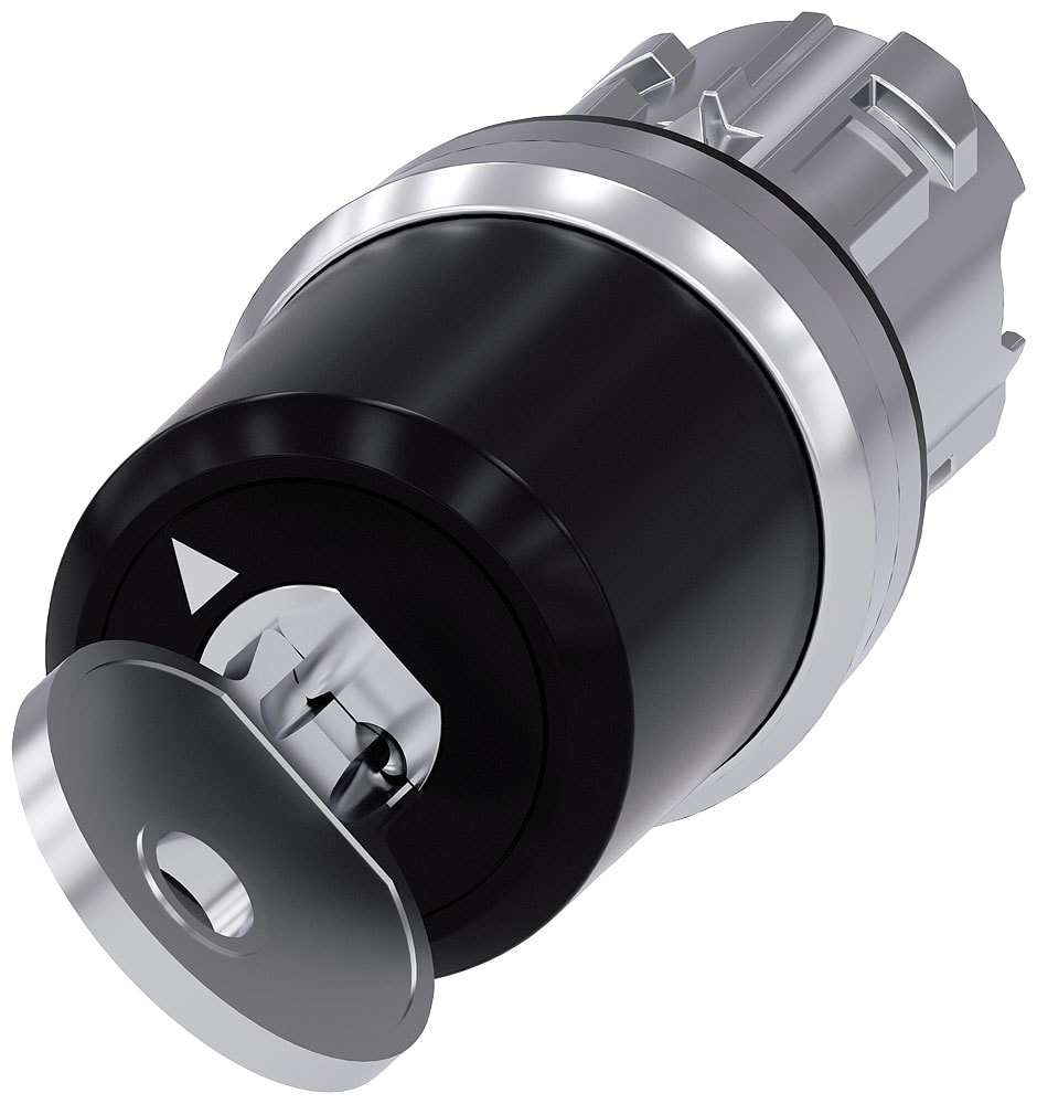 SIEMENS - SIE3SU10505BC010AA0 Selettore a chiave Siemens, C, 22 mm, rotondo, in metallo, lucido, estrazione chiave O