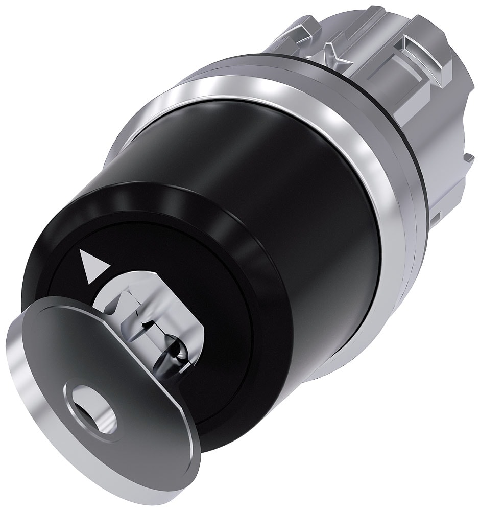 SIEMENS - SIE3SU10505BF010AA0 Selettore a chiave Siemens, C, 22 mm, rotondo, in metallo, lucido, estrazione chiave O