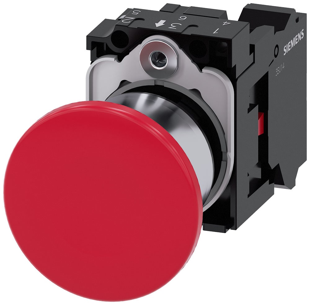 SIEMENS - SIE3SU11501BA203CA0 PULS.FUNGO ROSSO TRAZ MOLLA 40MM 1NC