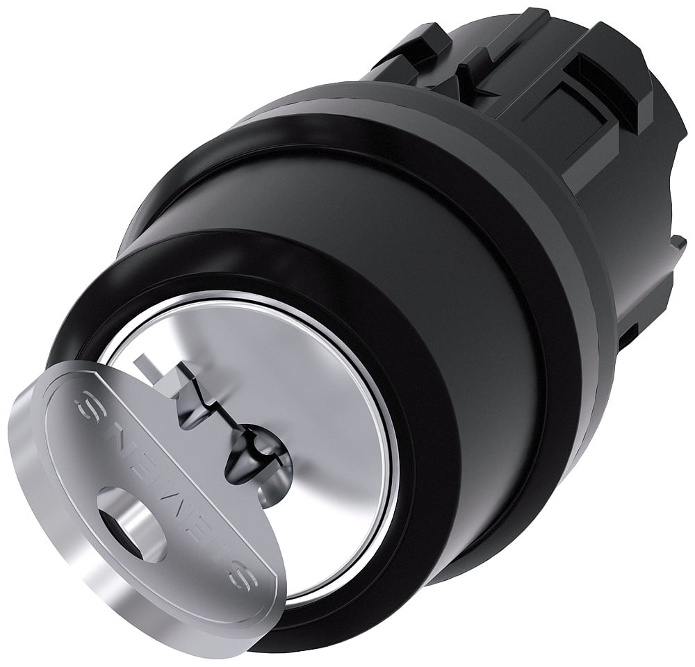 SIEMENS - SIE3SU10004BC010AA0 Selettore a chiave RONIS, 22 mm, rotondo, in plastica, estrazione chiave O