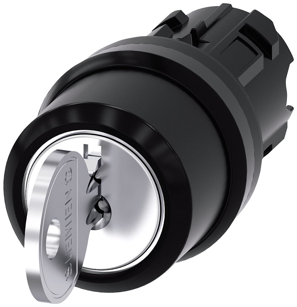 SIEMENS - SIE3SU10004BL010AA0 Selettore a chiave RONIS, 22 mm, rotondo, in plastica, estrazione chiave O
