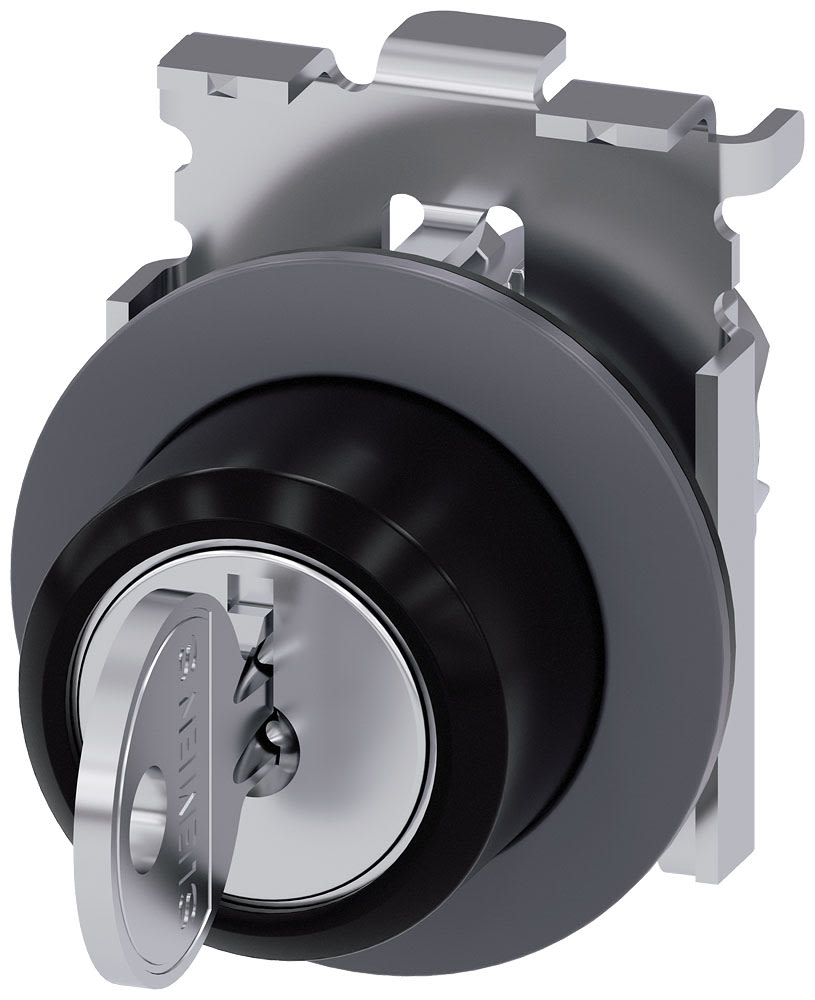 SIEMENS - SIE3SU10604LL110AA0 Selettore a chiave RONIS, 30 mm, rotondo, in metallo opaco, estrazione chiave I+O+II