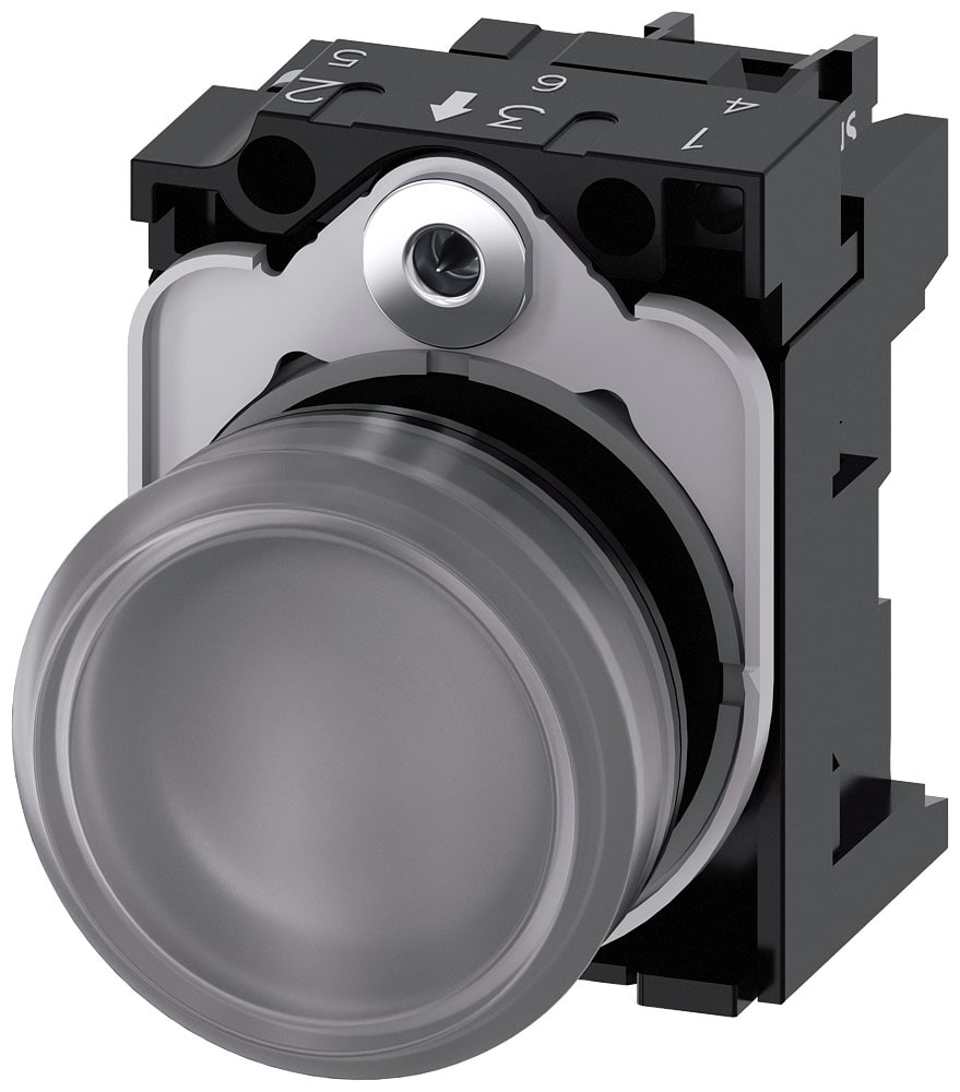 SIEMENS - SIE3SU11026AA701AA0 Indicatore luminoso, 22 mm, rotondo, in plastica, trasparente, gemma, liscia, AC/DC 24 V